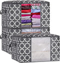 GhvyenntteS Storage Bags 100L 3-Pack Large Blanket Clothes Organization and Storage Containers (Grey-3Pack) by GhvyenntteS