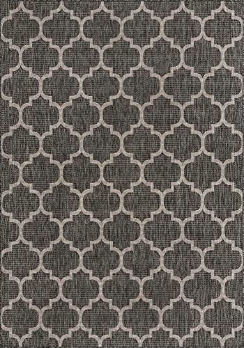 Unique Loom Outdoor Trellis Collection Area Rug (7' 1" x 10' Rectangle, Black/ Ivory) - Image 3