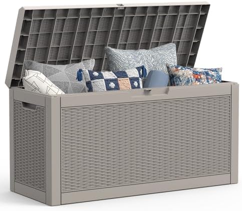 Mars Villa Deck Box, Waterproof Outdoor Storage Box, 60 Gallon, Grey by MarsVilla