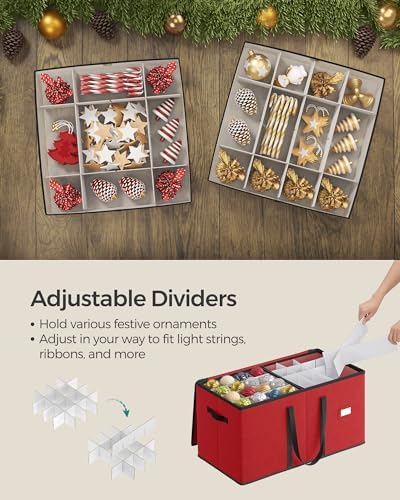 SONGMICS Christmas Ornament Storage Box, 8 Trays for 3-Inch 128 Slots - Image 5