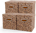 ANMINY Leopard Cheetah Print Storage Cubes Bins with Lids, 11Inch 4PCS by ANMINY