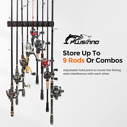 PLUSINNO V9 Fishing Rod Holder, Wall‑Mount Pole Holders for 9 Rod & Combos - Image 2