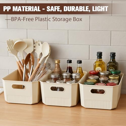 ANMINY Plastic Storage Bins Baskets with Lids, 8-Pack, 1XL+1L+2M+4S - Image 3