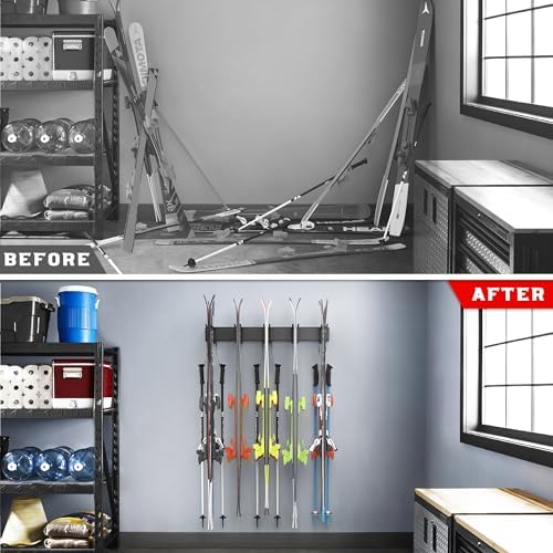 Ultrawall Ski Rack, Wall Mounted Ski Storage Rack, Garage Skis Holder - Image 6