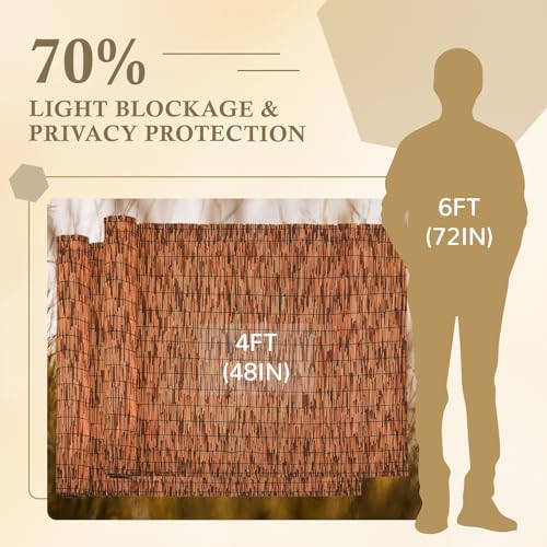 Brown 2 Pack 4FT X16.4FT Reed Fencing Roll Bamboo Privacy Screen - Image 2