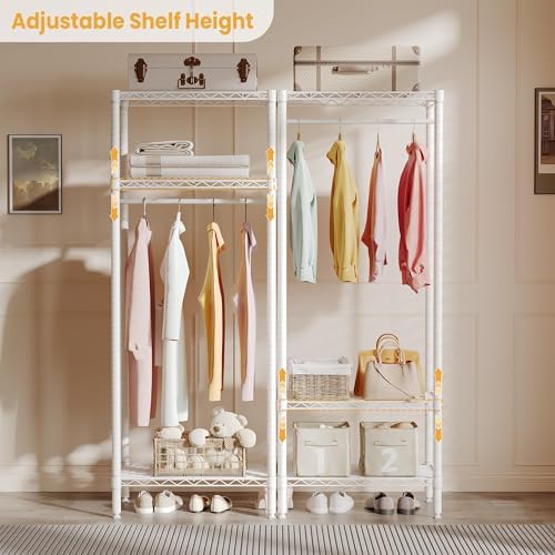 Heavy Duty Clothing Rack 684LBS Metal Wardrobe Organizer Shelves - Image 5