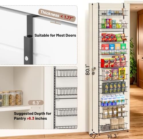 ElegantArray 10-Tier Pantry Door Organizer, Black - Image 2