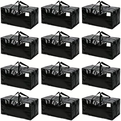 12 Pack Heavy Duty Moving Bags Extra Large Packing Bags, Black by Rhsiehve