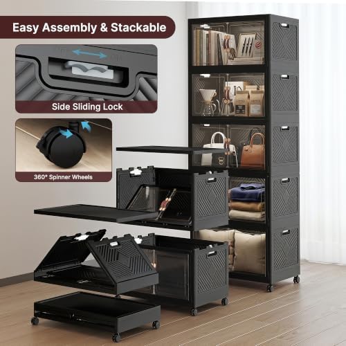 UAMFURI Stackable Storage Bins with Lids, 550QT Lockable Storage Cabinet - Image 4
