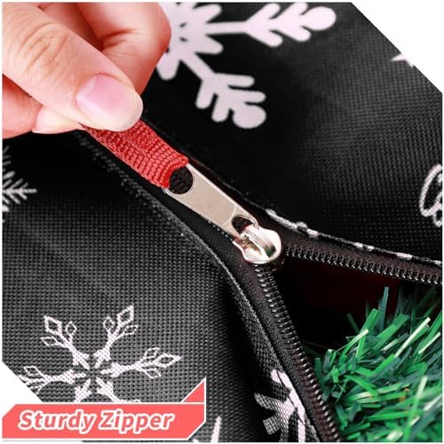RICHIE Christmas Tree Storage Bag 9ft (3pc Set), 600D Oxford Tear-proof Xmas Tree Bag, Fits Up to 9 Foot Artificial Trees, Reinforced Handles&Zippered&Durable, Holiday Decoration Storage Bags, Black - Image 3