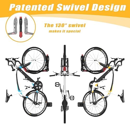 TORACK BIKEPAL No Lifting Swivel Bike Racks, Wall Mount Bike Holder, 1-Pack - Image 3