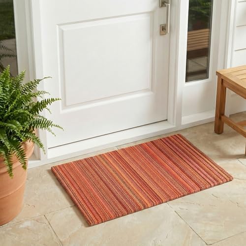 Fab Habitat Striped Non Slip Doormat - Durable, Thin - Recycled Plastic - Entryway, Front Door, Porch, Patio - Cancun Sunset (24" x 36" Non-Slip) by FabHabitat