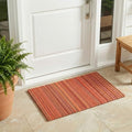 Fab Habitat Striped Non Slip Doormat - Durable, Thin - Recycled Plastic - Entryway, Front Door, Porch, Patio - Cancun Sunset (24" x 36" Non-Slip) by FabHabitat