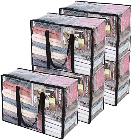 Vieshful 5 Pack Clear Clothes Storage Bags with Zipper 40L by Vieshful