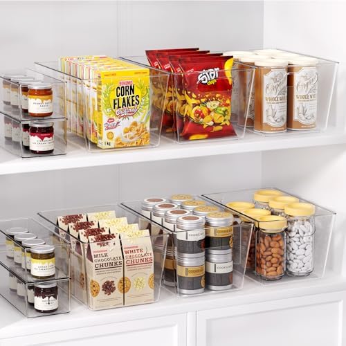 8 Pack Large Clear Plastic Storage Bins, Kitchen &Pantry Organizer - Image 3