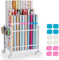 Aquzee Wrapping Paper Storage Organizer, Blueprint Holder, 6 Adjustable Rod by Aquzee