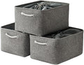 TheWarmHome Fabric Storage Bins Baskets for Organizing, Large Sturdy Storage Basket W/Handles, Decorative Foldable Storage Baskets for Shelves Closet Nursery Toy (X Large - 3 Pack 17.7L×13.8W×9.8H) by TheWarmHome