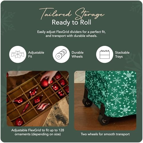 Covermates Rolling Adjustable Ornament Storage Bag, 25.5"W x 13"D x 18.5"H - Image 5