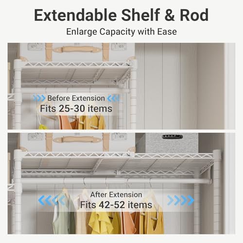 VIPEK X3 Plus Large Expandable Closet Rack Wardrobe Closet Organizer White - Image 6