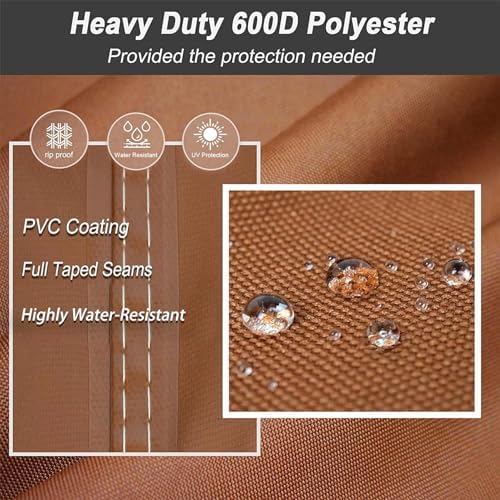 NettyPro Outdoor Patio Cushion Storage Bags Water-Resistant Large Storage Bag with Zipper and Handle for Patio Furniture Cushion Christmas Tree 7.5 Ft, 50 x 15 x 25 Inch, Brown - Image 2