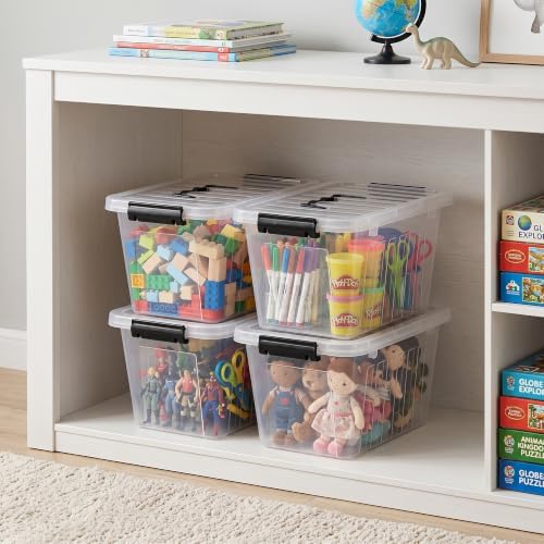 Citylife 7 Qt Clear Plastic Storage Bins with Lids and Handle Small 6 Pack - Image 4