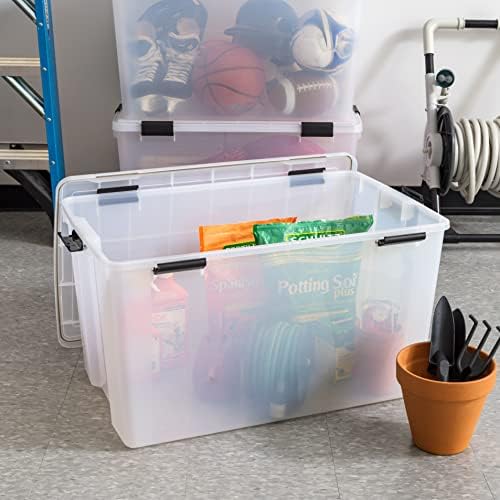 IRIS USA 3-Pack 156 Qt Storage Bins with Gasket Lids, Clear/Black - Image 5
