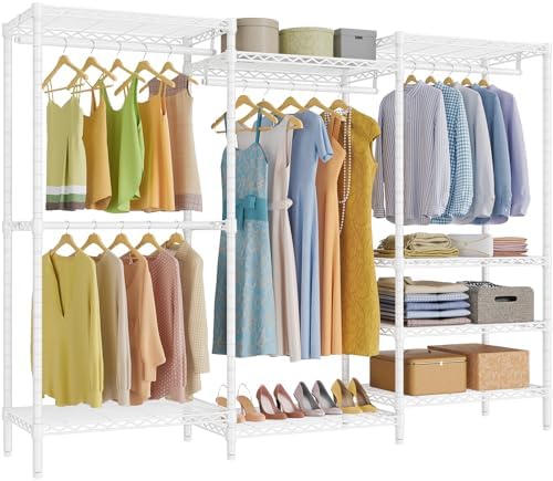 VIPEK V5 Plus Heavy Duty Clothes Rack, Large Modular Closet System, White by VIPEK