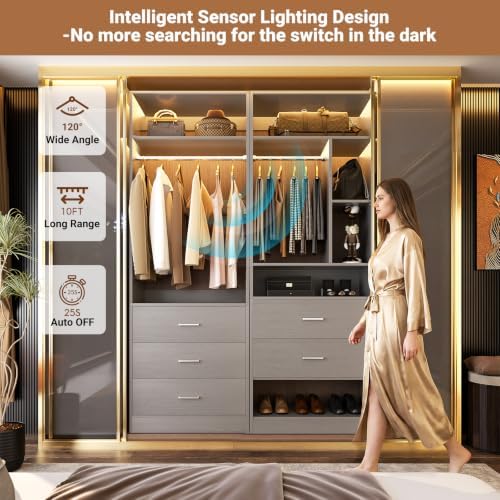 Besiost Closet Systems with 5 Drawers & 3CCT Sensor Light - Image 4