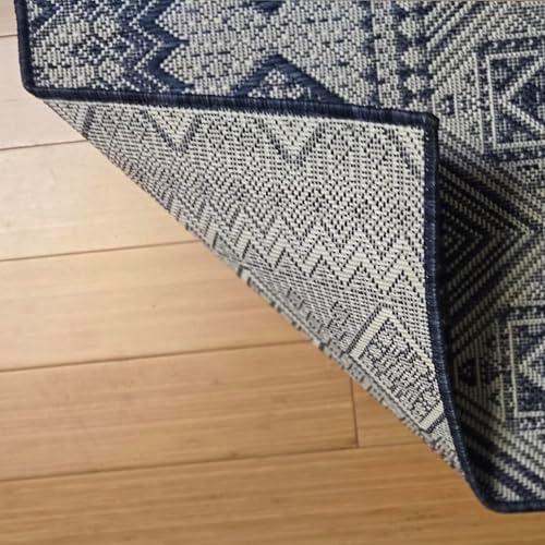 Gertmenian Indoor Outdoor Bohemian Area Rug - 8x10 Large, Fade Resistant, Ideal for High Traffic in Living Room, Bedroom, Patio - Moroccan, Blue, 27103 - Image 5