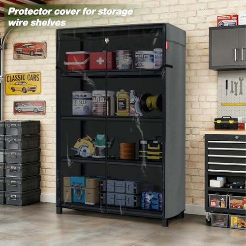 Porch Shield 600D Storage Shelf Cover for Wire Rack, 48"Wx18"Dx72"H, Grey - Image 7