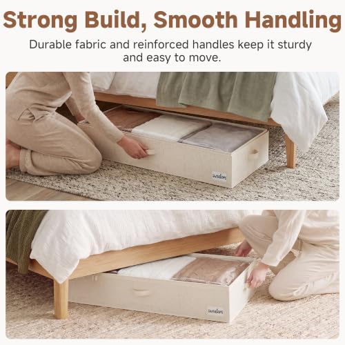 StorageWorks 6 Inch Low Profile Under Bed Storage Containers with Clear Lid - Image 4