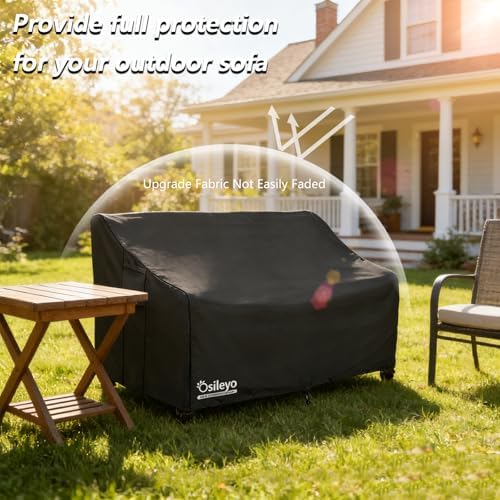 Outdoor Couch Cover,100% Waterproof 2-Seater Outdoor Loveseat/Bench Cover,Patio Furniture Covers,85" Wx 38" Dx 35" H Black - Image 5