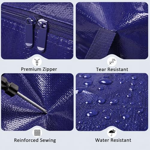 Songrey Extra Large Heavy Duty Moving Bags, 8 Pack, Dark Blue - Image 3