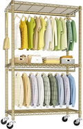 FUTASSI Rolling Clothes Rack, Clothing Racks for Hanging Clothes, Gold by FUTASSI