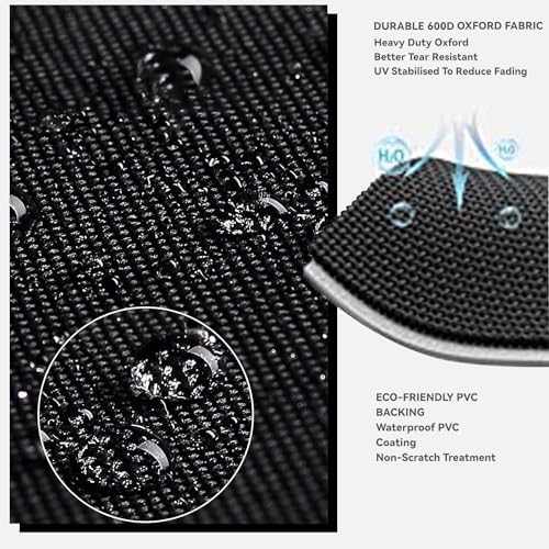 Outdoor Dining Table Cover for Patio Metal Steel Slat Table Black - Image 3