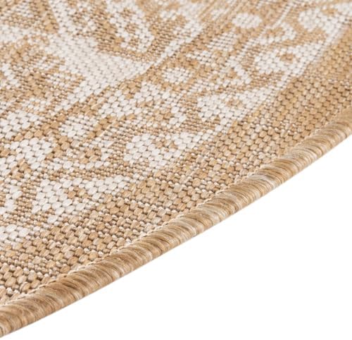 Rugs.com - Outdoor Aztec Rug – 3 Ft Round Natural Indoor/Outdoor Rug – Flatweave Area Rug for Patios, Decks, and Porches - Image 7