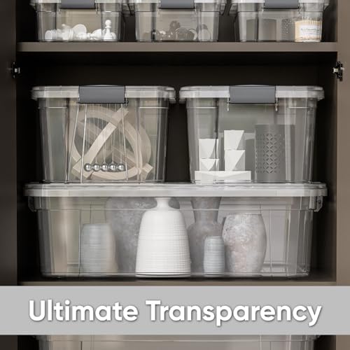 Superio Clear Storage Box with Lid, 22 Quart Plastic Container Bins for Organizing, Stackable Crate, Organizer for Home, Office, School, and Dorm - Image 7