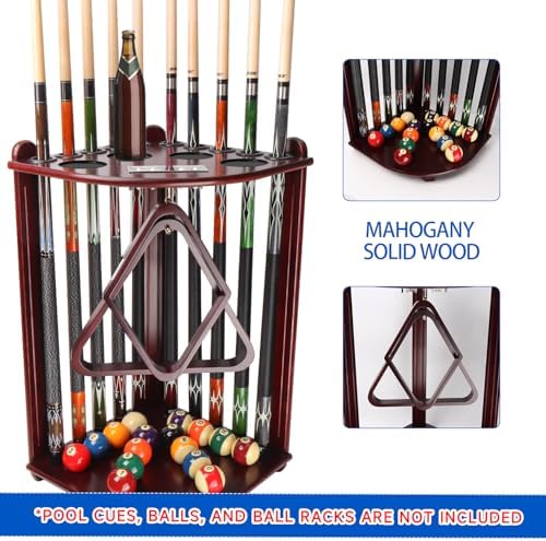 GSE Billiards Pool Cue Racks with Score Counters Hold 10 Cues, Mahogany - Image 3