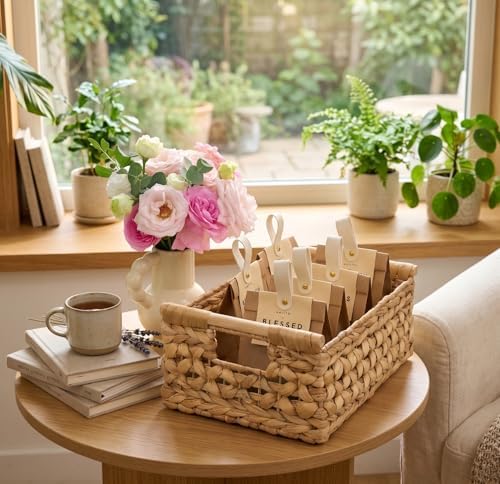 NAYA 16.5" Water Hyacinth Large Wicker Shelf Basket with Handles - Image 3