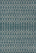 Eyely Moroccan Textured Weave Area Rug 6X9 Teal/Gray, Indoor Outdoor Rug by eyely