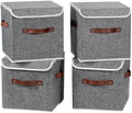 4PCS Storage Cubes with Lids Cotton Linen Fabric Bins Boxes by VinneGenzz