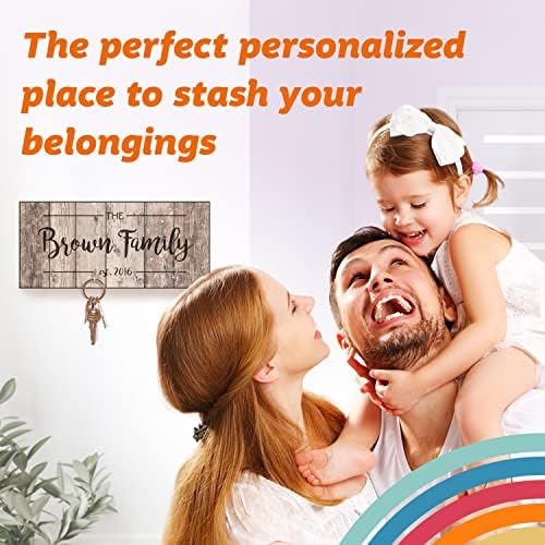 Pattern Pop Personalized Rustic Wood Plank Look Family Key Hanger - Image 2