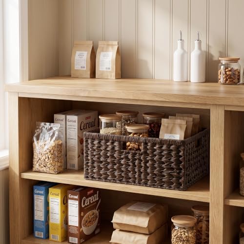 GRANNY SAYS Large Wicker Basket, Decorative Woven Basket for Storage, Waterproof Storage Basket Organizer, Wicker Storage Basket for Organizing, Brown Basket, 1-Pack - Image 4