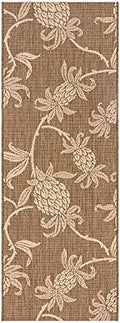 Gertmenian Indoor/Outdoor Kona Coast by Reyn Spooner Runner Rug - 2x6 Runner, Stain & UV Resistant, Ideal for Deck, Patio, Poolside Rooms - Pineapple, Brown, 46657 by Gertmenian