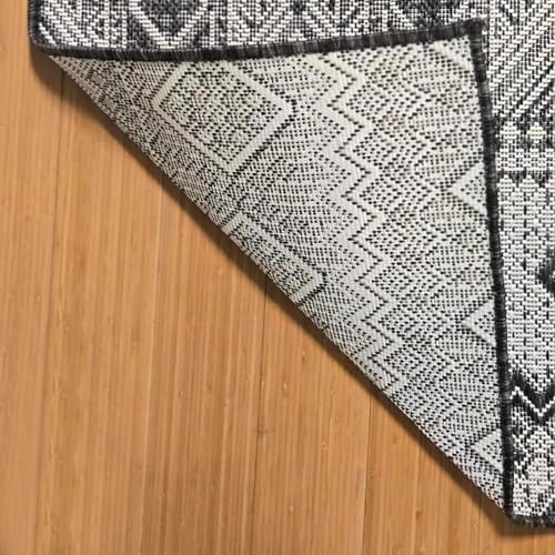 Gertmenian Indoor Outdoor Bohemian Area Rug - 9x13 Extra Large, Fade Resistant, Ideal for High Traffic in Living Room, Bedroom, Patio - Moroccan, Black, 27104 - Image 5