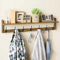 BAMEOS 35" L Wooden Coat Rack Wall Mount, Large Wall Coat Hooks with Shelf, Wall Hanging Shelf with 7 Dual Metal Hooks for Entryway, Bathroom, Kitchen, Living Room, Bedroom by BAMEOS