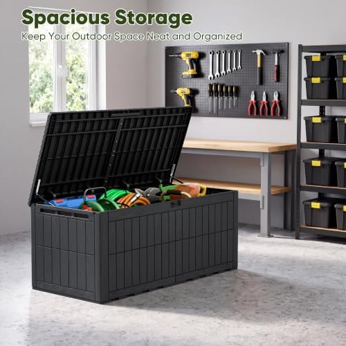 Devoko 185 Gallon Deck Box Resin Outdoor Storage Box Waterproof - Image 5