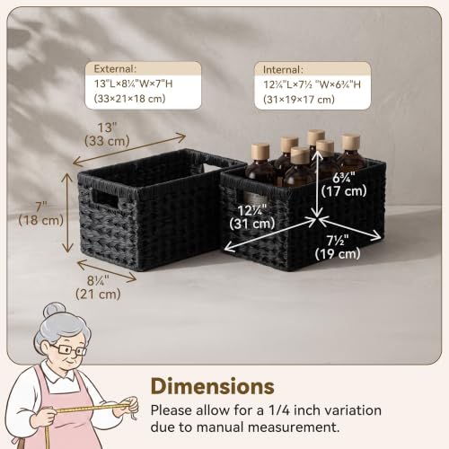 GRANNY SAYS Black Wicker Basket,Decorative Woven Baskets for Storage,2-Pack - Image 7