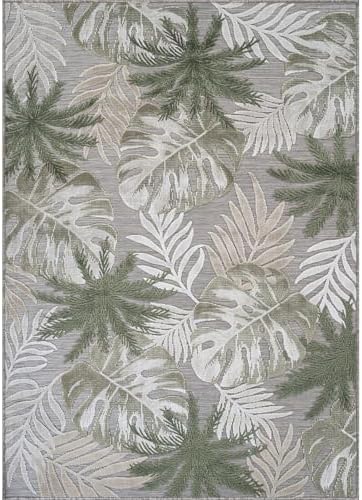 Luul Home Floral Indoor Outdoor Rugs 9x12 Large Area Rug for Living Room, Patio Decor, Kitchen, and Entryway Rug, Washable Stain Resistant Outside Carpet Green 9 x 12 - Image 2