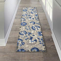 Nourison Home Aloha Natural Blue 2'3" x 10' Area Rug - Easy Clean, Non Shedding, Bed Room, Living Room, Dining Room, Kitchen (10' Runner) by NourisonHome